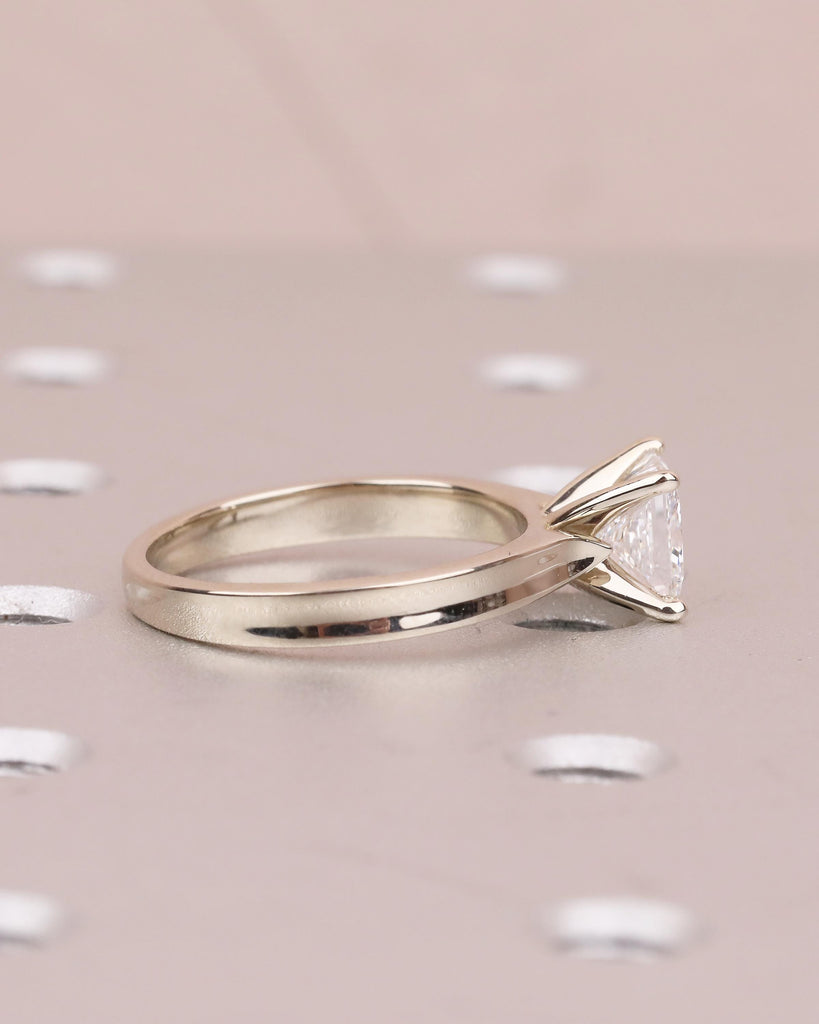 Princess Cut Moissanite Ring in 14k White Gold, Solitaire Engagement Ring image #11