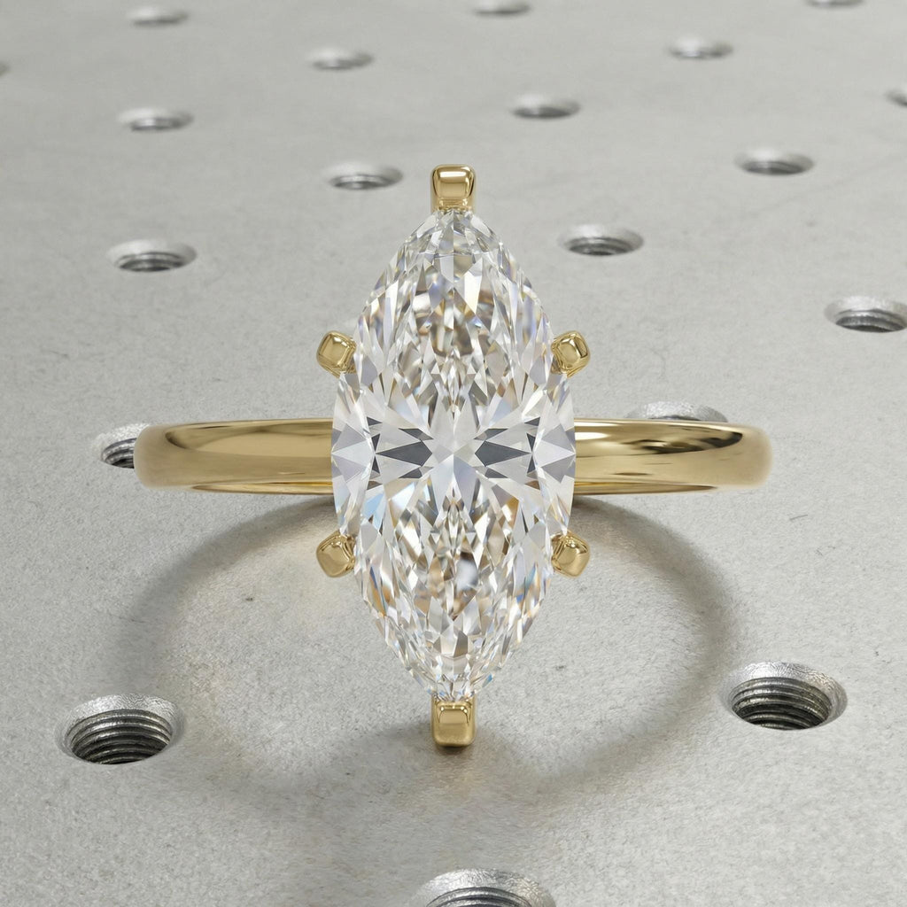 3 Carat Marquise Diamond Solitair Engagement Ring | Certified IGI Diamond 14k Gold Rings for Women | Lab Created Diamond Promise Ring