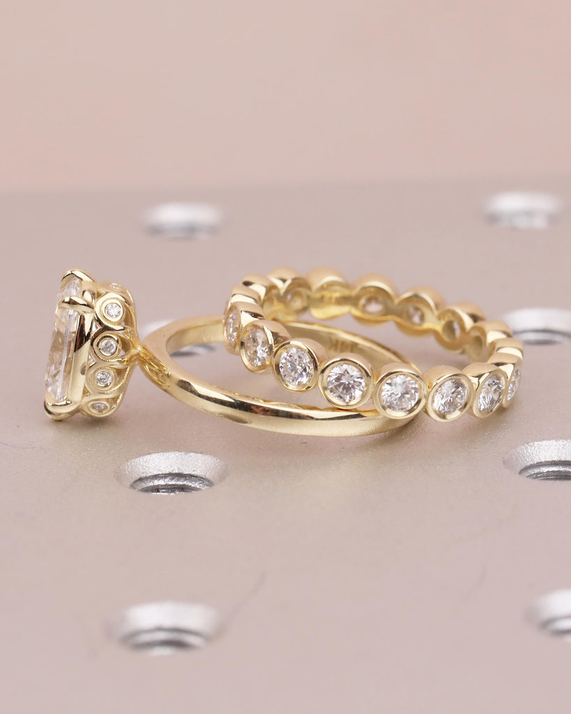 14k Solid Gold Bridal Ring Set