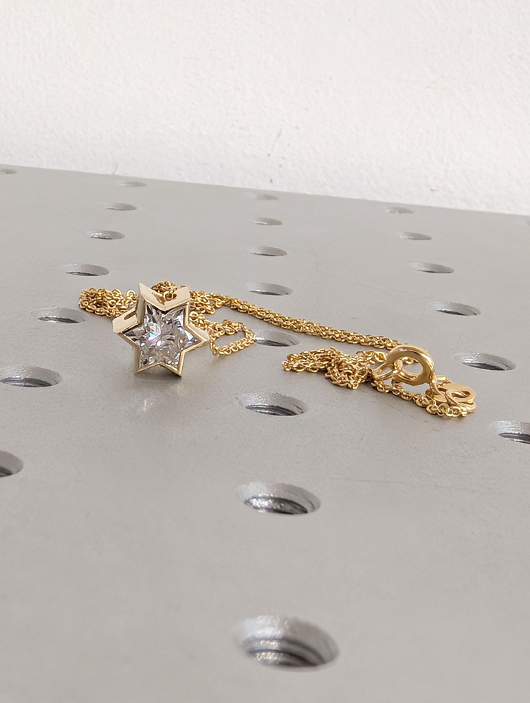 Unique Jewish Jewelry Star Necklace | 14k/18k Gold Moissanite Star of David Necklace | Gold Religious Pendant | Magen David Necklace image #5