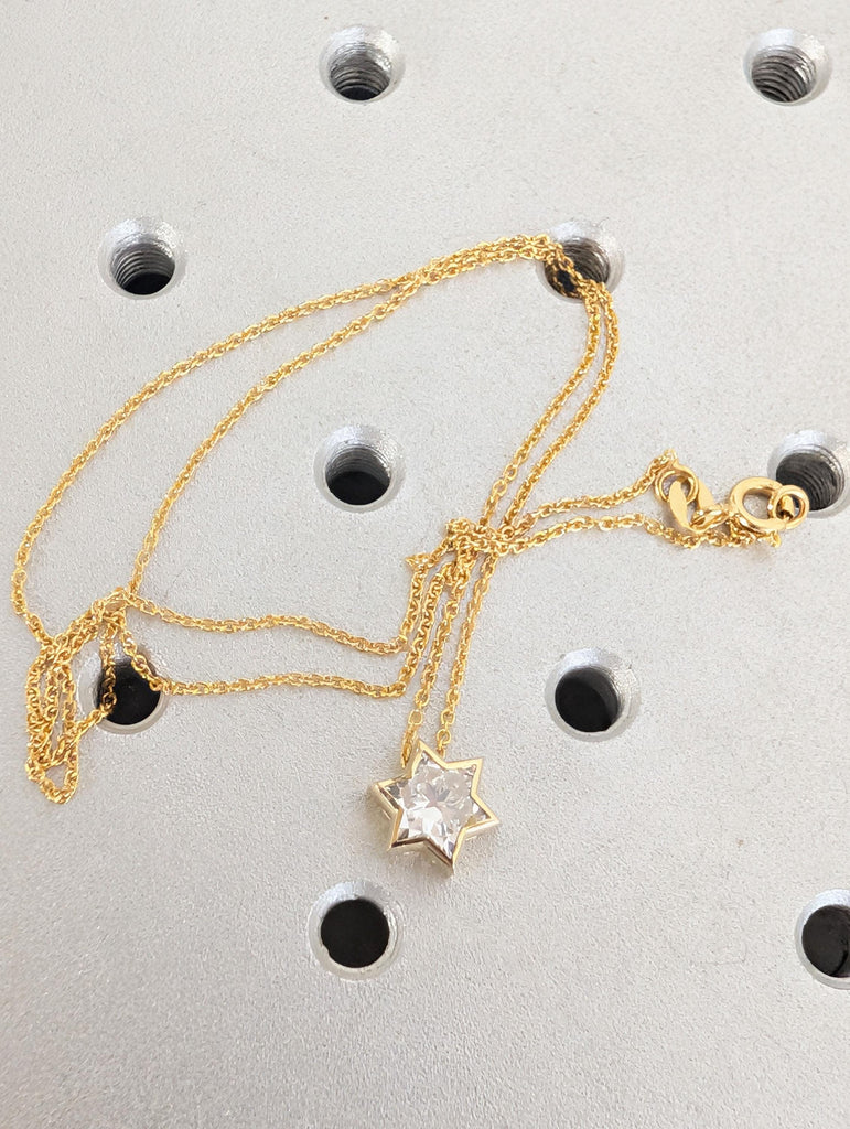 Unique Jewish Jewelry Star Necklace | 14k/18k Gold Moissanite Star of David Necklace | Gold Religious Pendant | Magen David Necklace image #8