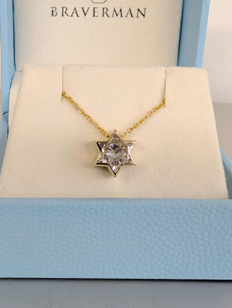 Unique Jewish Jewelry Star Necklace | 14k/18k Gold Moissanite Star of David Necklace | Gold Religious Pendant | Magen David Necklace image #13