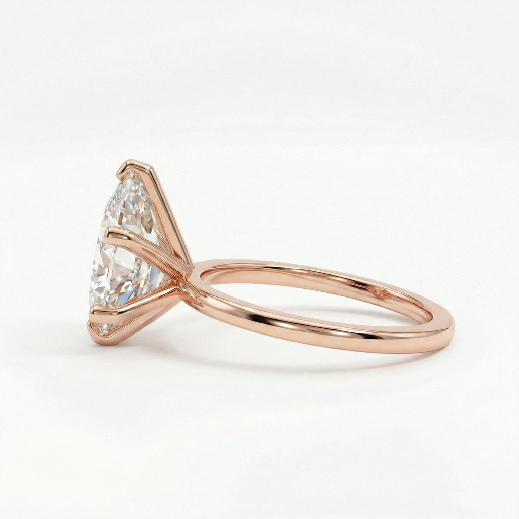 3ct Pear cut Lab Diamond Engagement Ring: 14k Solid Rose Gold Solitaire image #4