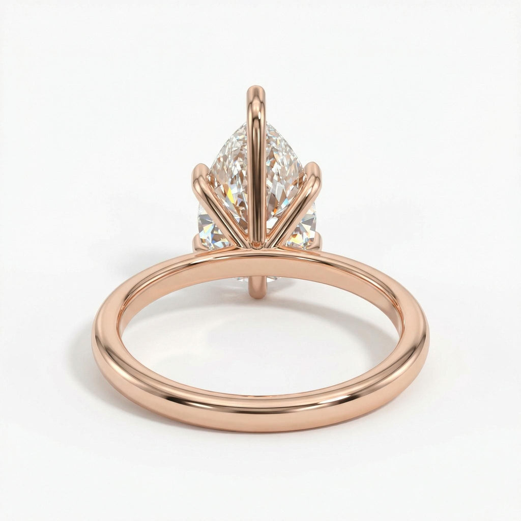3ct Pear cut Lab Diamond Engagement Ring: 14k Solid Rose Gold Solitaire image #5