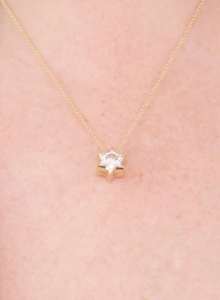 Unique Moissanite Star of David Necklace | 14k/18k Gold Magen David Pendant | Religious Jewish Star Necklace | Gold Jewelry image #12
