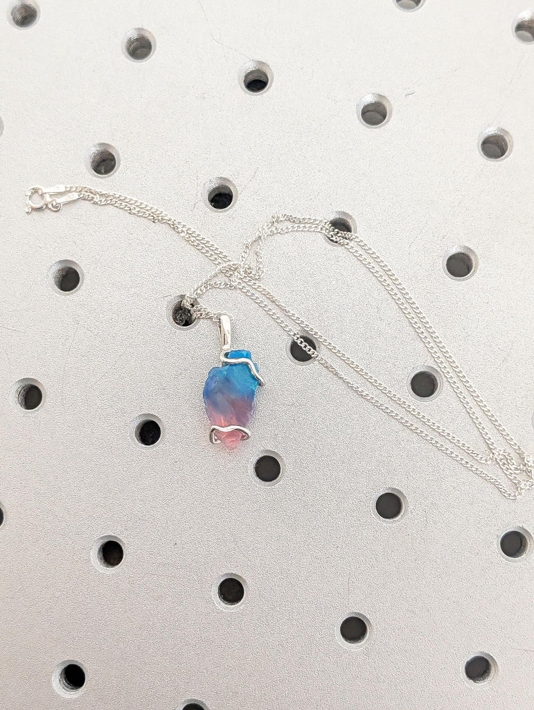 Genuine Opal Pendant Necklace for Him | Natural Bi-Color Opal Gemstone | Opal Jewelry Gift October Birthstone | Rainbow Opal Mens Jewelry image #9