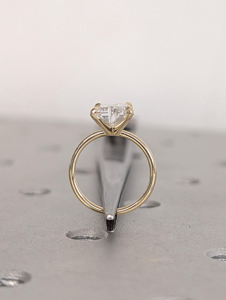 R-Shaped CVD Diamond Engagement Ring | Alphabet Letter R Diamond Ring | 14k 18k Solid Gold Initial Ring | Initial Pinky Ring image #11