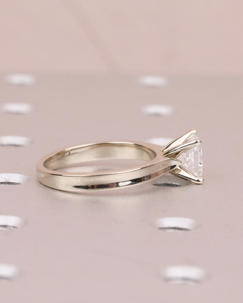 Princess Cut Engagement Ring, IGI Certified Lab Grown Diamond Ring, Unique 14k White Gold Solitaire Rings for Women, Bridal Jewelry image #5