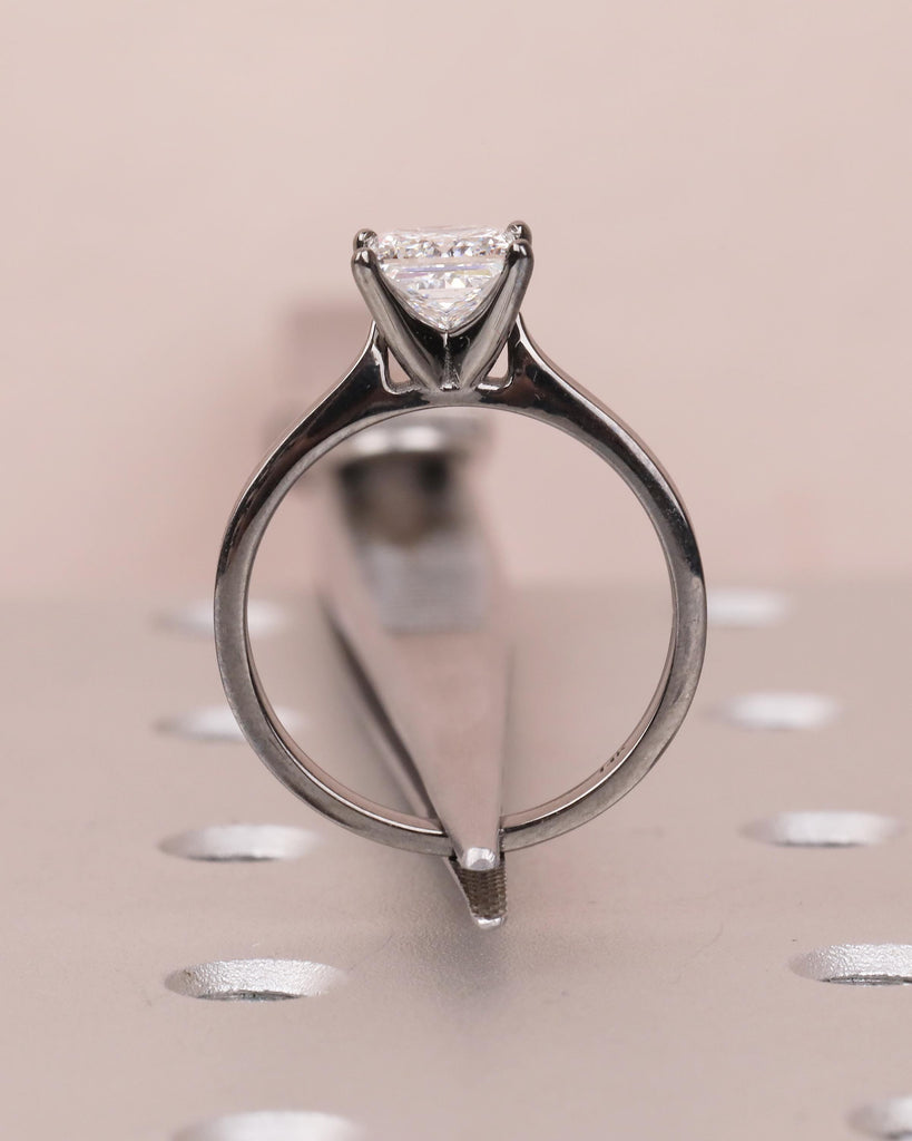 14k Black Gold Princess Cut Lab Grown Diamond Engagement Ring, Solitaire Rings image #11