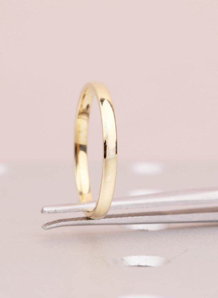 2mm Women's Stackable Ring, 18K Solid Gold, Minimalist Dainty Skinny Women's Ring image #5