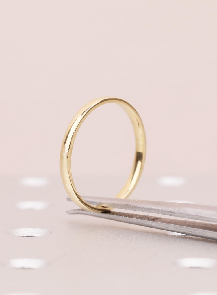 2mm Women's Stackable Ring, 18K Solid Gold, Minimalist Dainty Skinny Women's Ring image #9