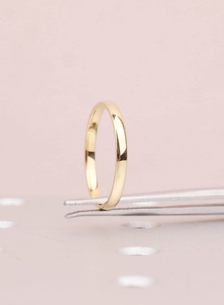 2mm Women's Stackable Ring, 18K Solid Gold, Minimalist Dainty Skinny Women's Ring image #8