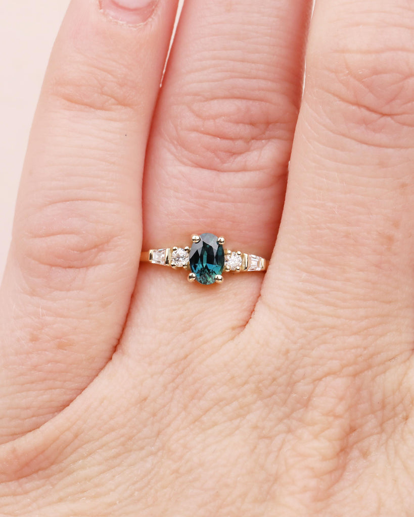 0.5ct Teal Sapphire Ring