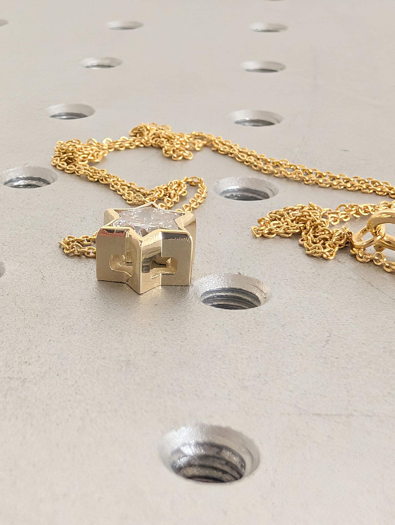 Unique Jewish Jewelry Star Necklace | 14k/18k Gold Moissanite Star of David Necklace | Gold Religious Pendant | Magen David Necklace image #4