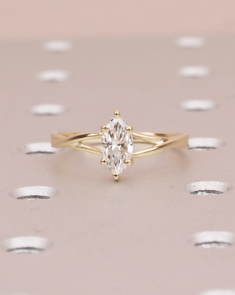 Marquise Moissanite Engagement Ring