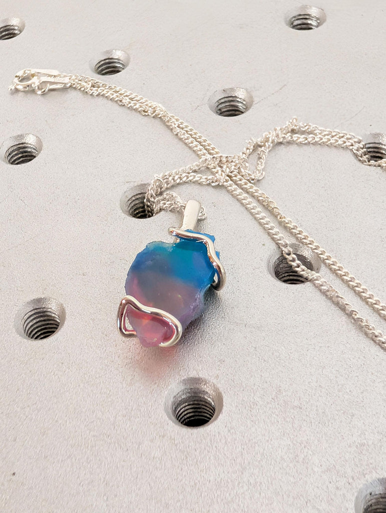 Genuine Opal Pendant Necklace for Him | Natural Bi-Color Opal Gemstone | Opal Jewelry Gift October Birthstone | Rainbow Opal Mens Jewelry image #8