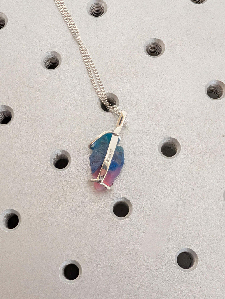 Genuine Opal Pendant Necklace for Him | Natural Bi-Color Opal Gemstone | Opal Jewelry Gift October Birthstone | Rainbow Opal Mens Jewelry image #7