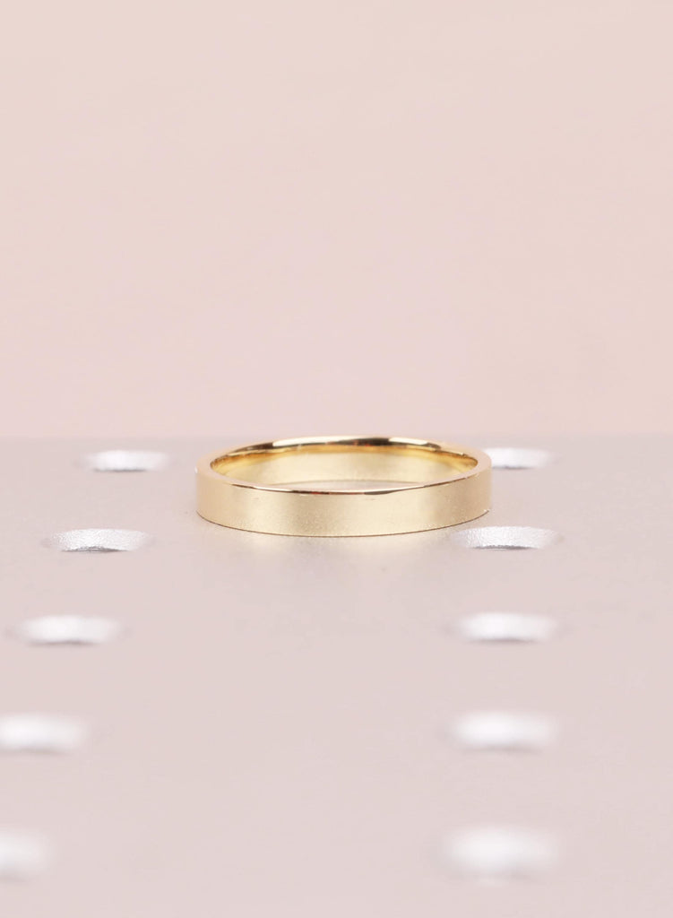 3mm Minimalist Stackable Ring, 18K Yellow Gold Ring For Women image #4