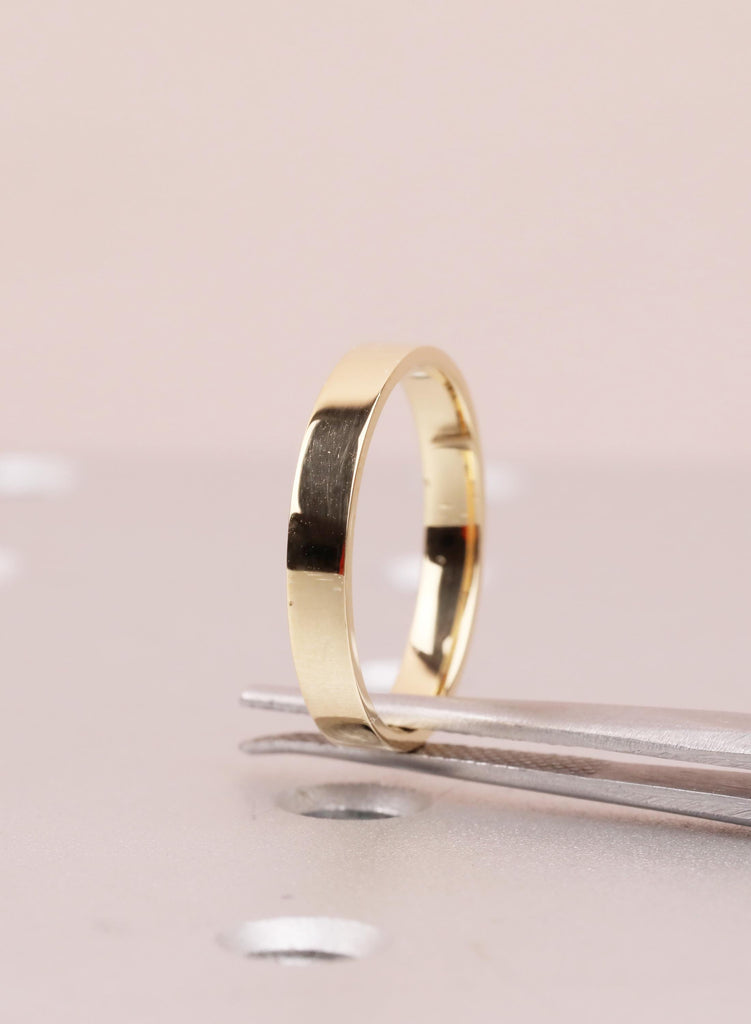 3mm Minimalist Stackable Ring, 18K Yellow Gold Ring For Women image #8