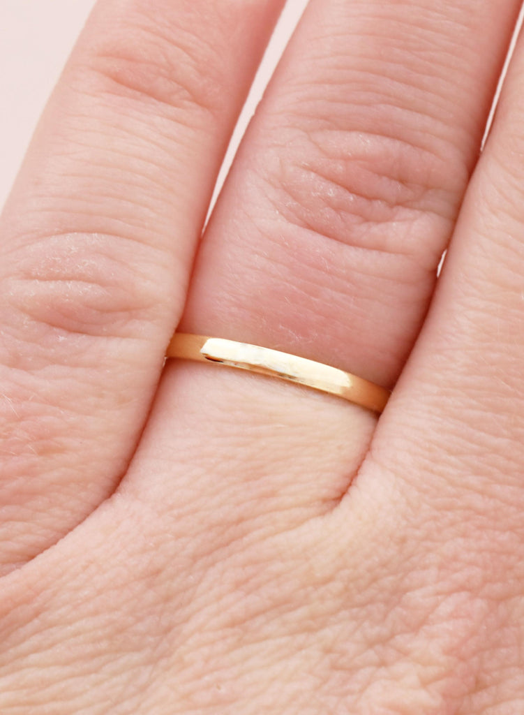 2mm Women's Stackable Ring, 18K Solid Gold, Minimalist Dainty Skinny Women's Ring image #10