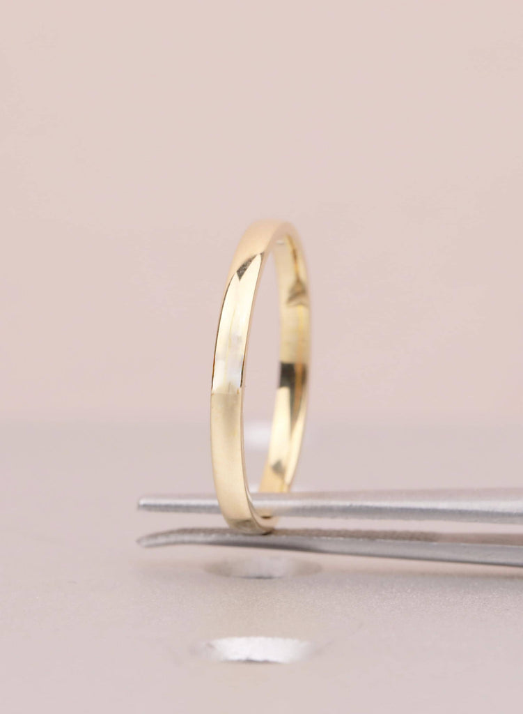2mm Women's Stackable Ring, 18K Solid Gold, Minimalist Dainty Skinny Women's Ring image #6