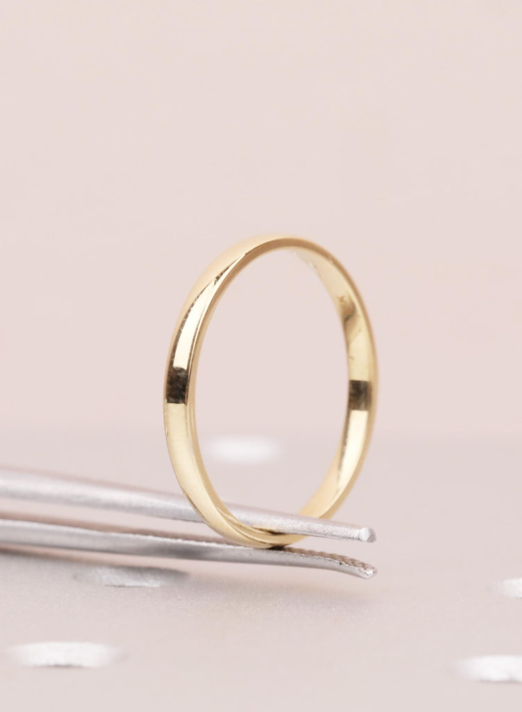 2mm Women's Stackable Ring, 18K Solid Gold, Minimalist Dainty Skinny Women's Ring image #3