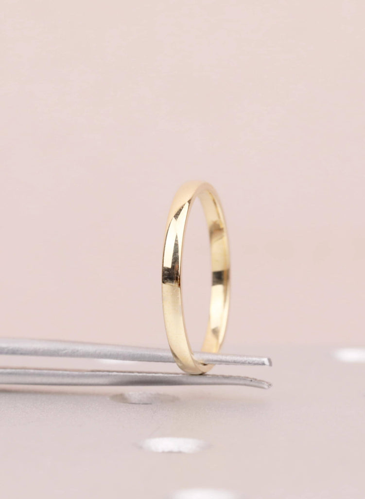 2mm Women's Stackable Ring, 18K Solid Gold, Minimalist Dainty Skinny Women's Ring image #2