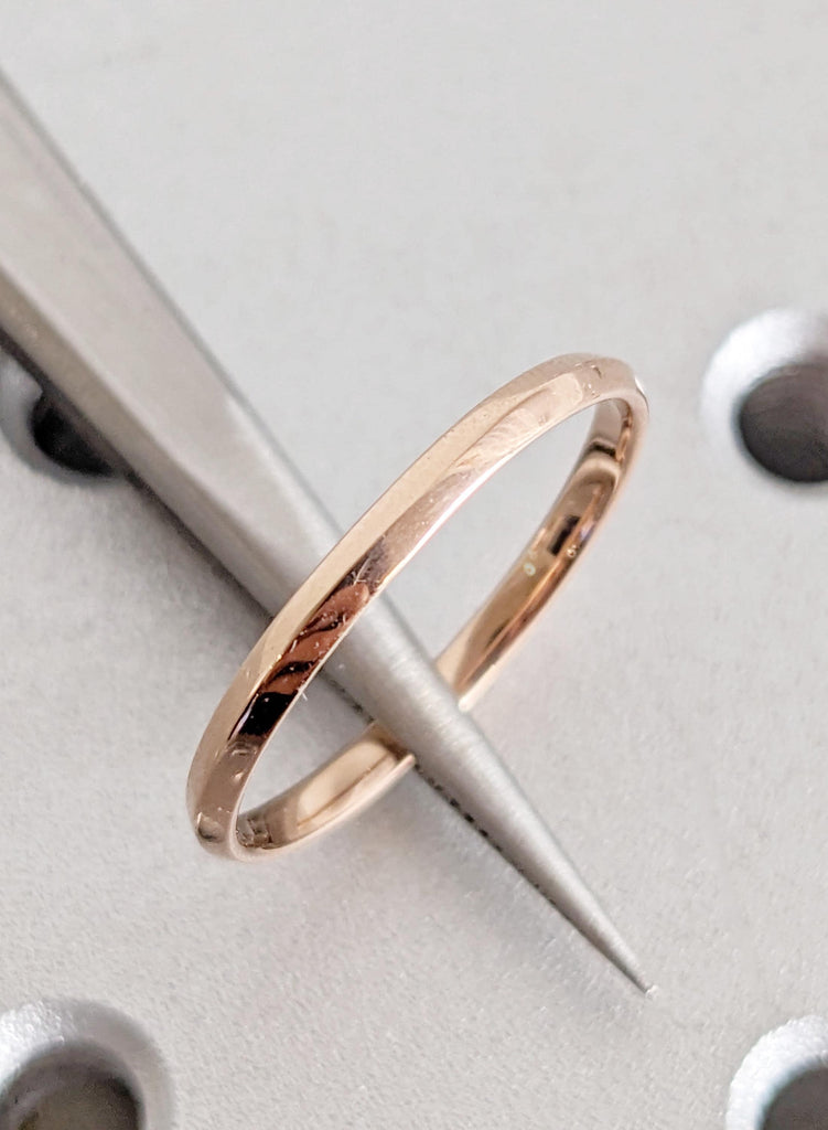 2mm Wedding Band, 14K Rose Gold, Minimalist Women's Ring, Ring Gift For Her image #8