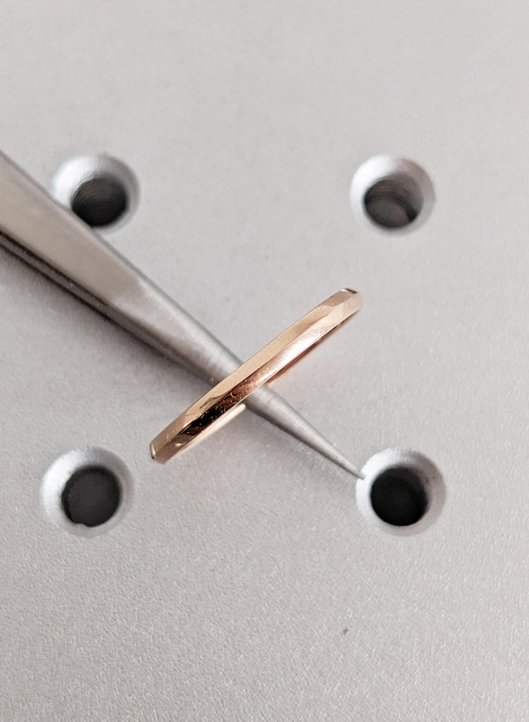 14K Rose Gold Band, Classic 2mm Plain Wedding Ring for Women, Solid Gold Minimalist Stacker, Delicate Plain Matching Band, Thin Simple Ring image #10