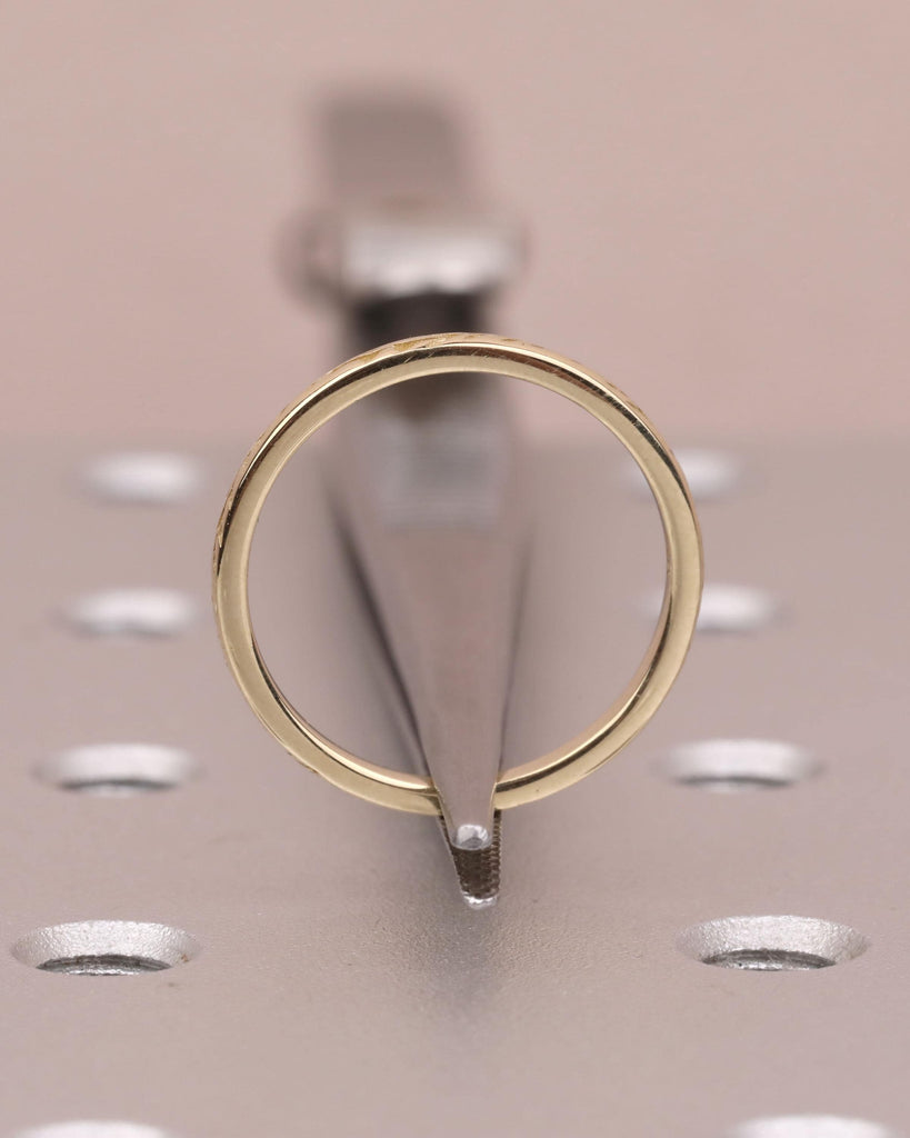 14K/18K Solid Gold Dainty Olive Leaf Ring | Nature Inspired Wedding Ring for Women | Thin Wedding Band Stacking Ring image #6