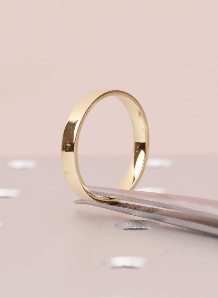 3mm Minimalist Stackable Ring, 18K Yellow Gold Ring For Women image #9