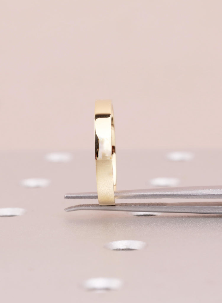 3mm Minimalist Stackable Ring, 18K Yellow Gold Ring For Women image #6