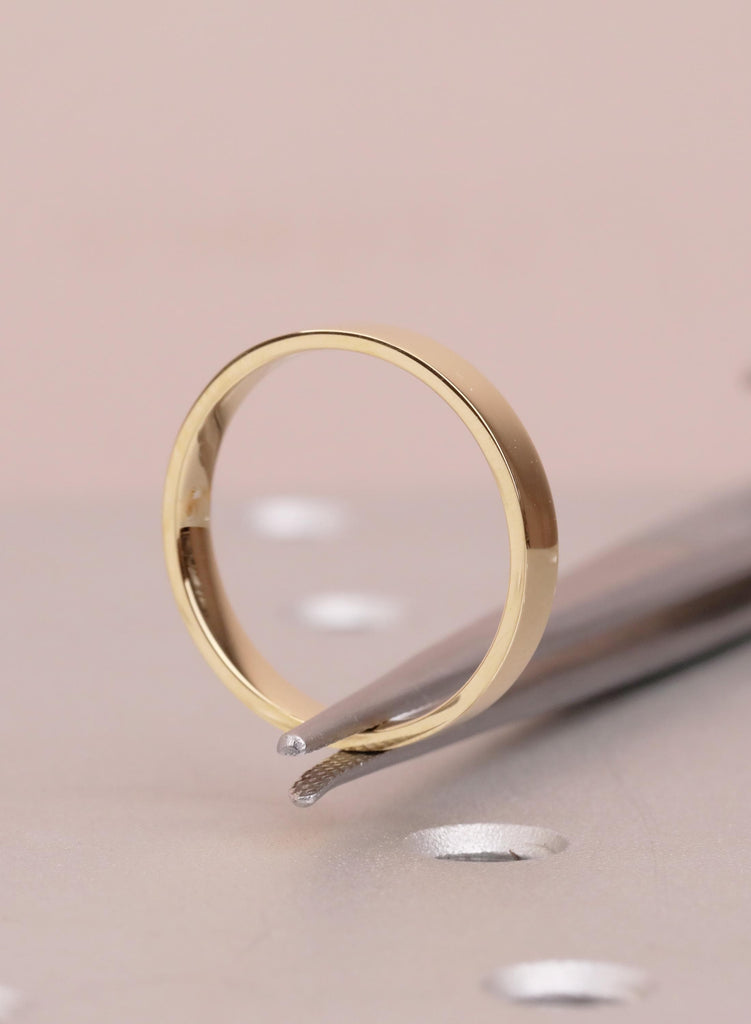 3mm Minimalist Stackable Ring, 18K Yellow Gold Ring For Women image #7