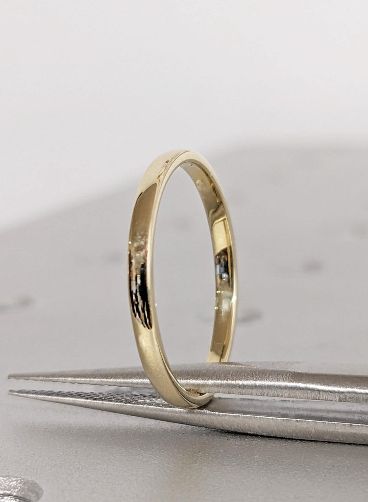 Dainty Stackable Ring, Minimalist Wedding Band, 14k Solid Gold Dainty Stacking Ring, Plain Ring For Woman, Slim Yellow Gold Bridal Band image #4