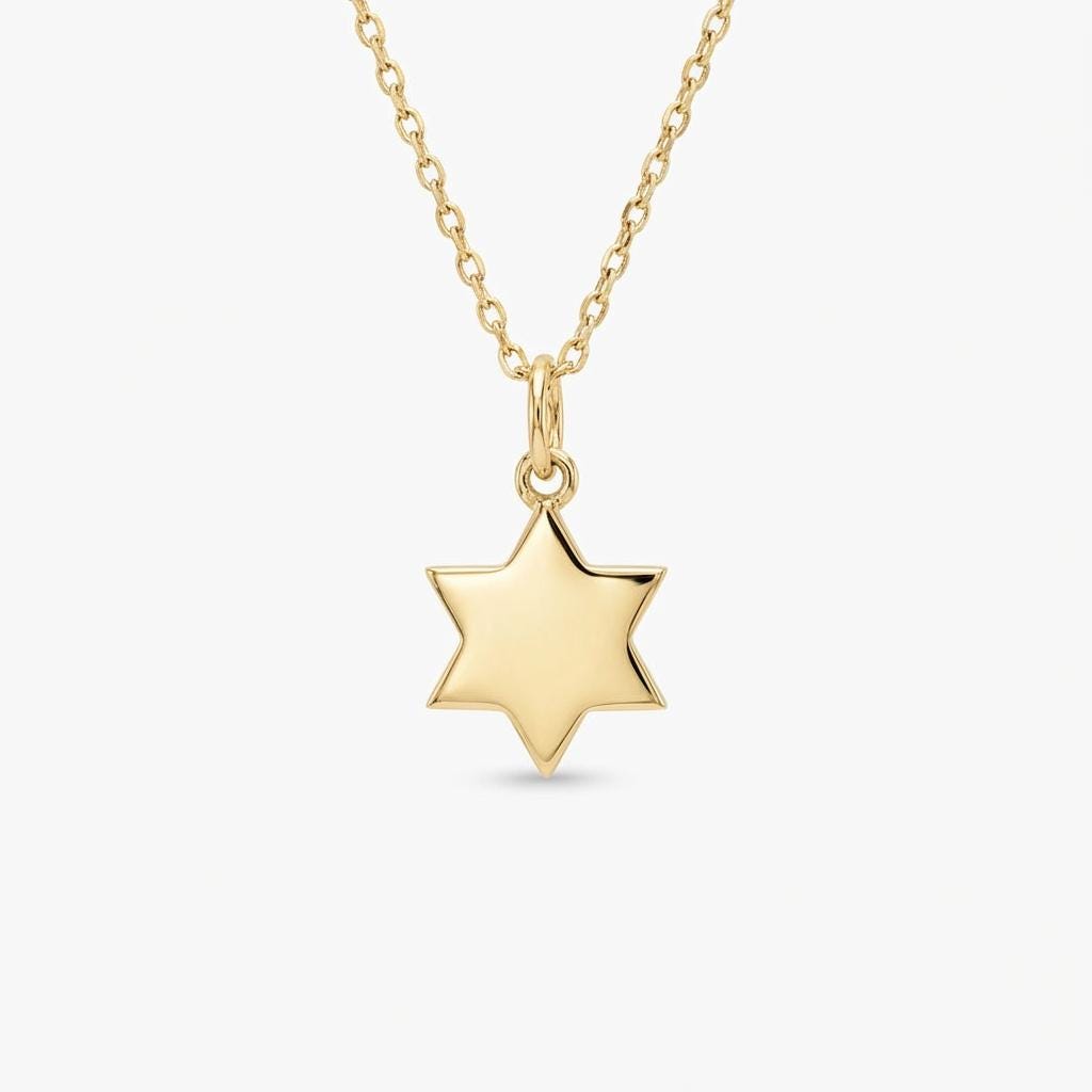 Tiny Star of David Necklace | 925 Silver or 14K/18K Solid Gold Magen David Jewelry | Jewish Star Pendant | Bat Mitzvah Gift