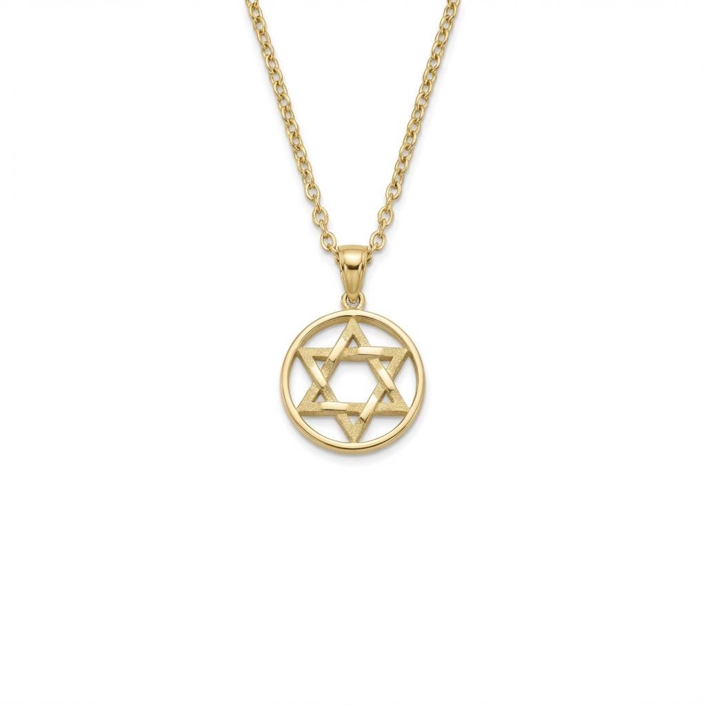 Religious Jewish Star Necklace | Star of David Pendant | 14k/18k Gold Magen David Necklace | Unique Gold Jewelry image #2