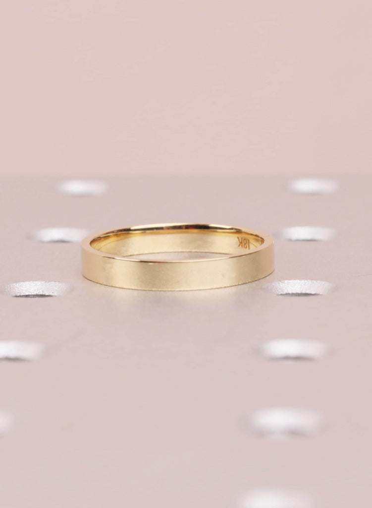 3mm Minimalist Stackable Ring, 18K Yellow Gold Ring For Women image #3