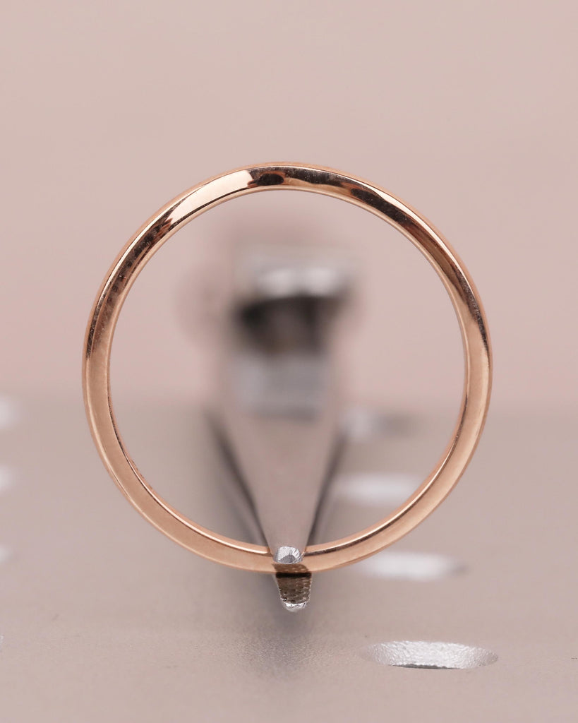 Curved Wedding Band Women | Dainty 14k Rose Gold Ring | Minimalist Stackable Rings | Unique Personalized Jewelry | Plain Anniversary Ring image #6