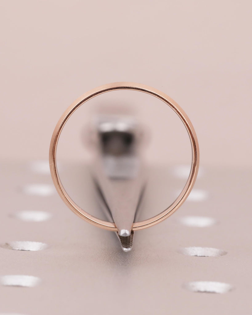 4mm Men Wedding Band | Brushed Finish Wedding Ring | Promise Ring for Him | Knife Edge Men's Engagement Ring | Unique 14k Rose Gold Band image #5