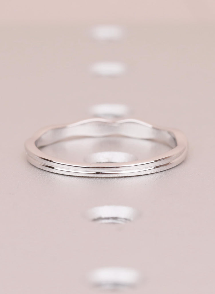 Dainty 14K White Gold Twisted Wedding Band, Unique Infinity Twist Stacking Ring for Women, Minimalist Matching Bridal Anniversary Ring Gift image #4