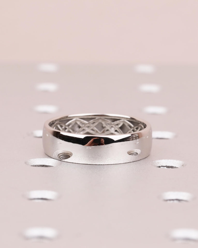 Platinum Hidden Celtic Knot Wedding Band, Custom Men's Eternity Ring, Timeless Celtic Design image #2