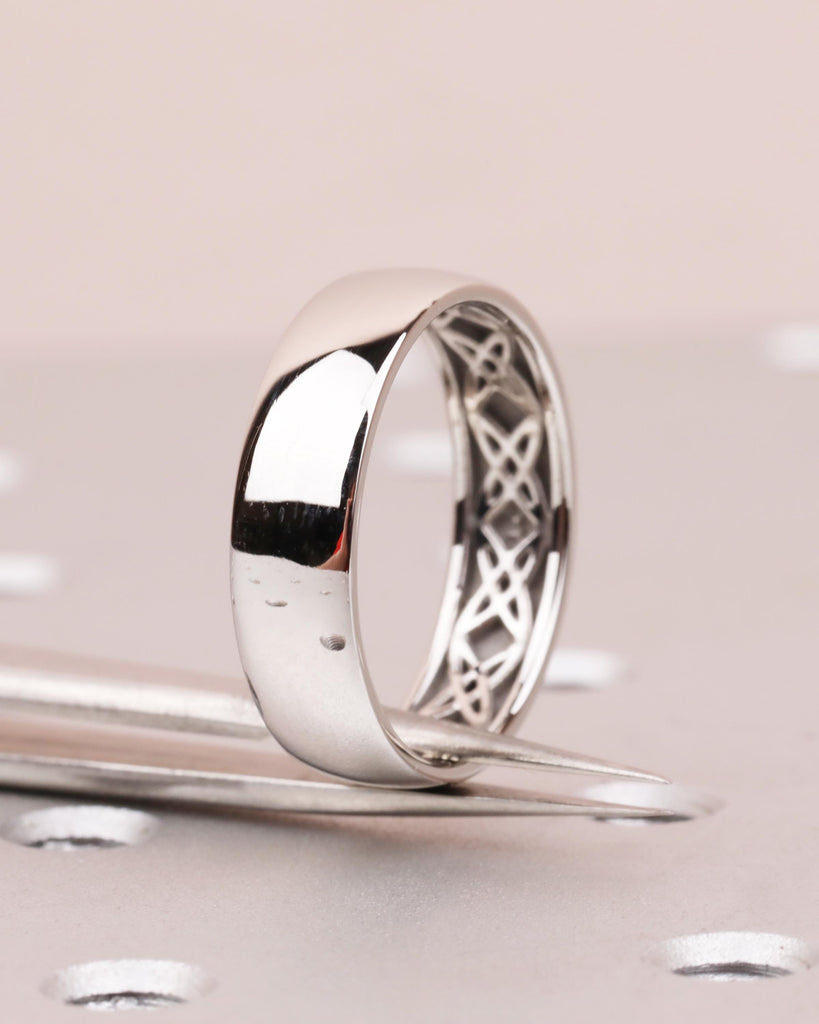 Platinum Hidden Celtic Knot Wedding Band, Custom Men's Eternity Ring, Timeless Celtic Design image #4