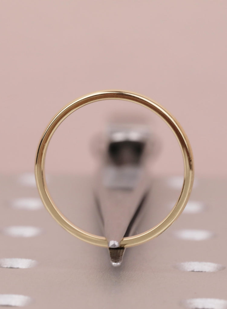 Domed 14K Yellow Gold Wedding Band for Men, 2mm Men's Gold Ring, Simple Plain Wedding Ring, Dainty Solid Gold Band, Minimalist Stacking Ring image #8