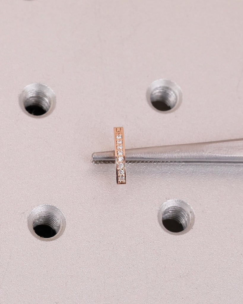 14k Rose Gold Naval Ring, Belly Button Jewelry, Natural Diamond Navel Piercing, Gift For Girlfriend, Dainty Belly Ring, Personalized Jewelry image #4