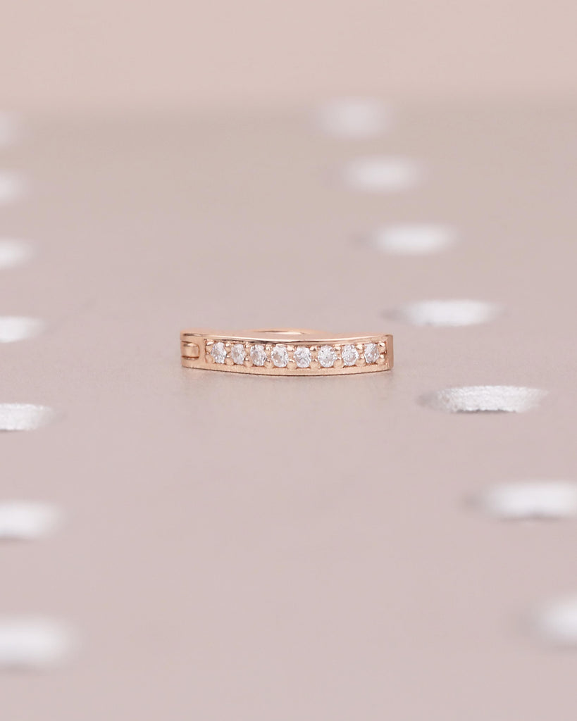 14k Rose Gold Naval Ring, Belly Button Jewelry, Natural Diamond Navel Piercing, Gift For Girlfriend, Dainty Belly Ring, Personalized Jewelry image #2
