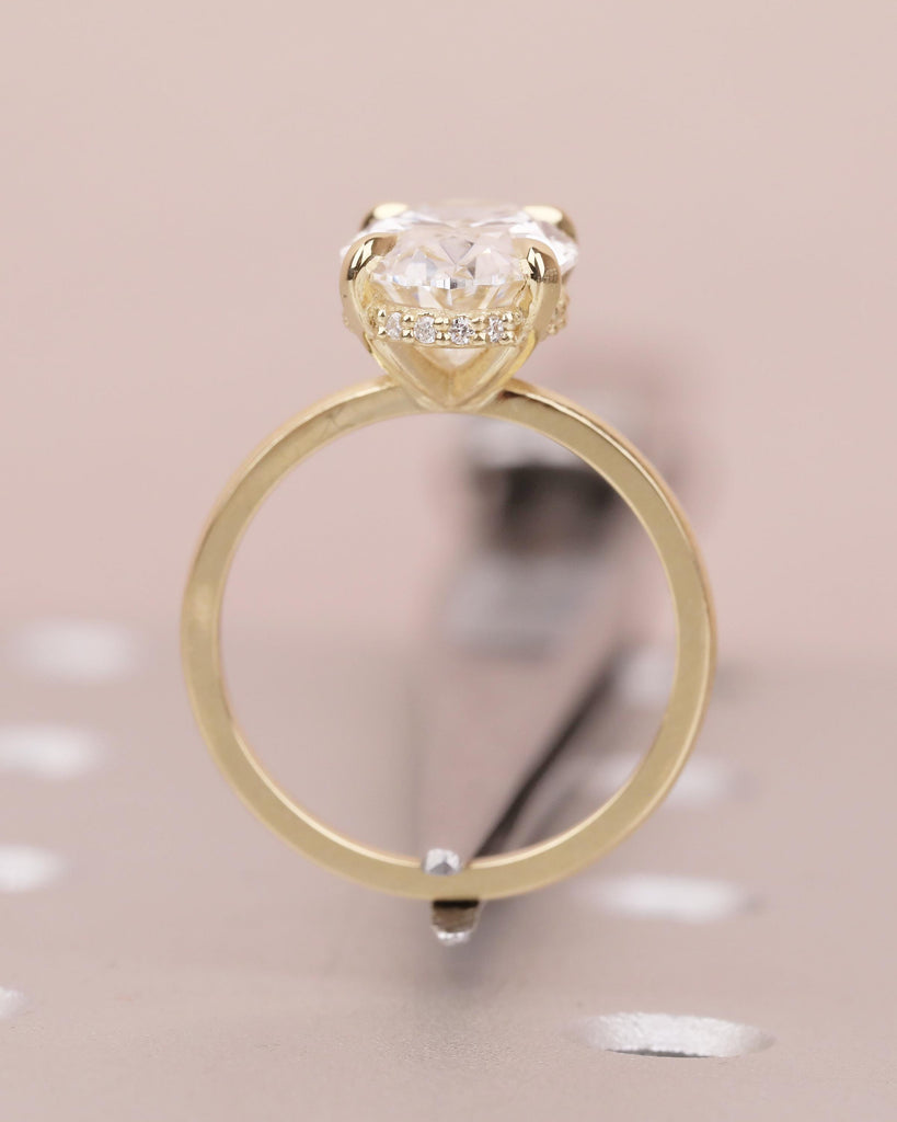 14k Solid Gold Hidden Halo IGI Certified Lab Diamond Oval Engagement Ring image #8