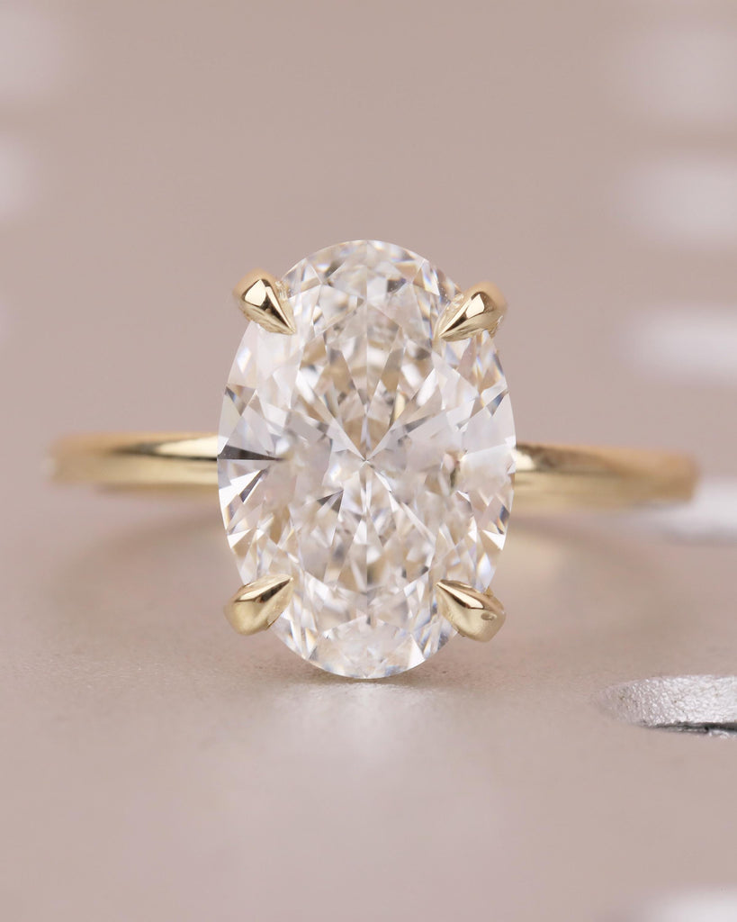 14k Solid Gold Hidden Halo IGI Certified Lab Diamond Oval Engagement Ring image #10