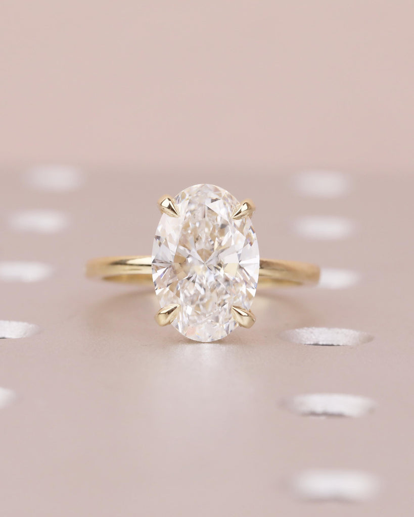 14k Solid Gold Hidden Halo IGI Certified Lab Diamond Oval Engagement Ring image #2