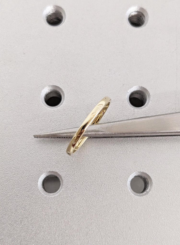 Dainty Stackable Ring, Minimalist Wedding Band, 14k Solid Gold Dainty Stacking Ring, Plain Ring For Woman, Slim Yellow Gold Bridal Band image #3