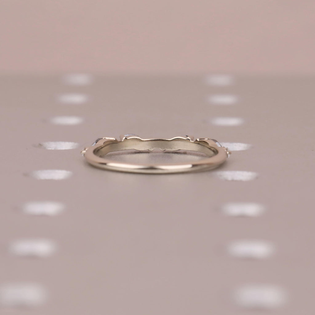 Natural Diamond Cluster Art Deco Wedding Ring for Women | Marquise Salt and Pepper Diamond Ring | Stackable Gold Ring | Minimalist Jewelry image #9